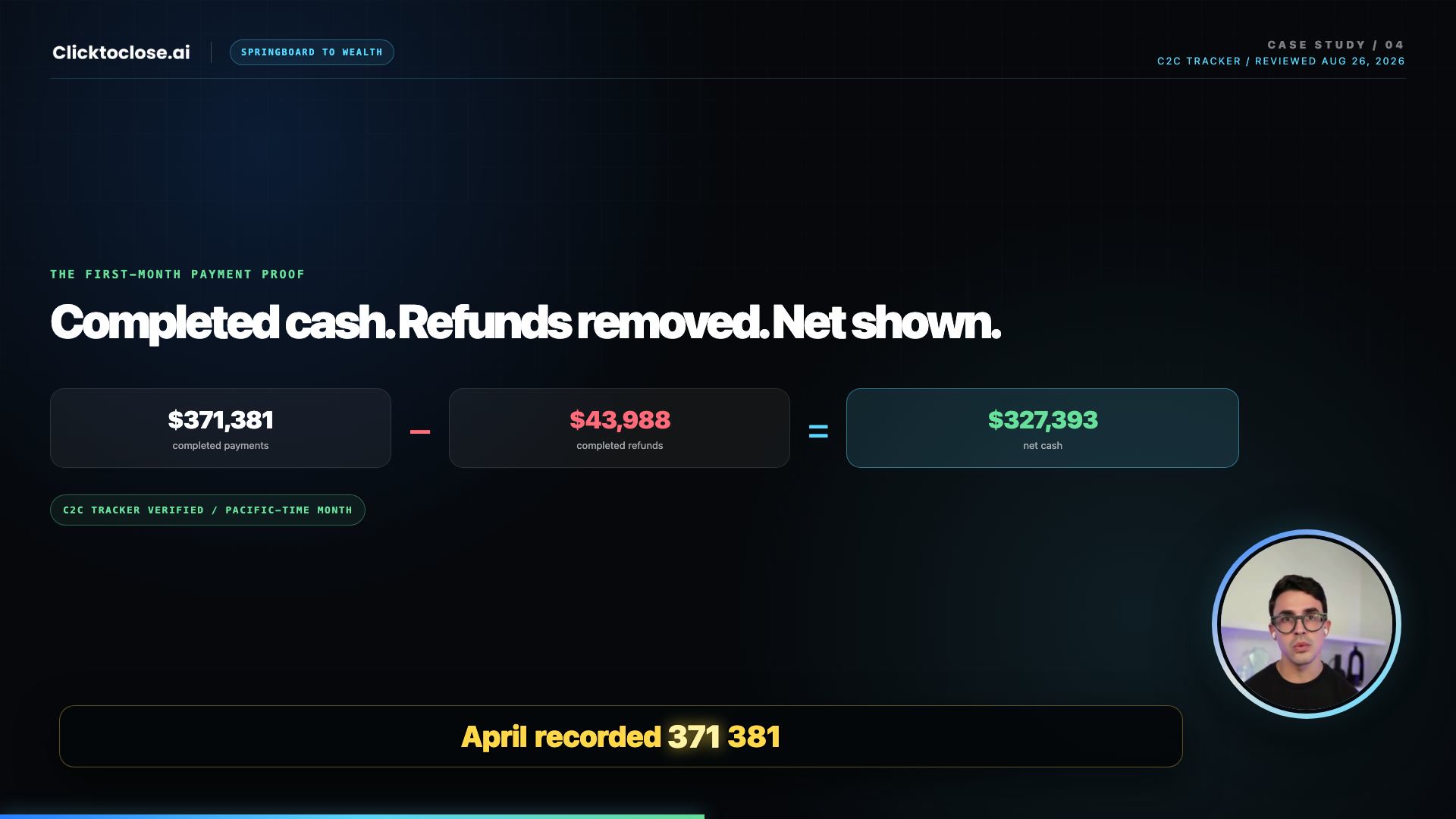 Springboard To Wealth first-month payment proof